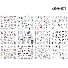 Load image into Gallery viewer, New Geometric Letter Nail Sticker Water Slider Winter Decal Christmas New Year Gift Nail Slider Temporary Tattoos Women Nail Art Stickers Water Transfer Decals Design Nail Art Supplies Manicure Acrylic Nail Foil Stencils Decorations