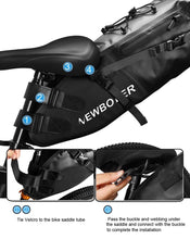 Load image into Gallery viewer, Bike Bag Waterproof Large Capacity Bicycle Bag Cycling Foldable Road Trunk Bike Packing Large Bike Bags Waterproof Bike Bag Under Seat Roll Up Cycling Rear Tail Pack Black 13L