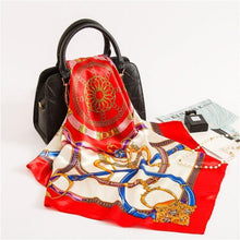 Load image into Gallery viewer, Luxury Long Soft Square Silk Scarves Lightweight Elegant Satin Silk Soft Head Wrap Escharpe Hijab Scarf Muslim Female Silky Shawls Wrap Hair Head Scarves Bandanna For Women 90*90cm