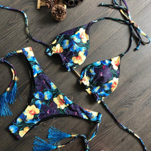 Load image into Gallery viewer, Popular Women's Beachwear Bikini Set Swimwear Push-Up Padded Swimsuit Floral Bikini Set Low Rise Ruffled Two Pieces Swimsuit Push Up Bathing Suit Swimwear