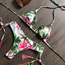 Load image into Gallery viewer, Popular Women's Beachwear Bikini Set Swimwear Push-Up Padded Swimsuit Floral Bikini Set Low Rise Ruffled Two Pieces Swimsuit Push Up Bathing Suit Swimwear