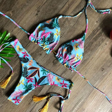 Load image into Gallery viewer, Popular Women's Beachwear Bikini Set Swimwear Push-Up Padded Swimsuit Floral Bikini Set Low Rise Ruffled Two Pieces Swimsuit Push Up Bathing Suit Swimwear