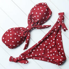 Load image into Gallery viewer, Solid Bikini Set Swimsuit Women Bikini Swimwear Female Halter Top Bathing Suit Swimming Wear Bikini High Cut Swimsuit High Waist Plus Size Summer Swimwear