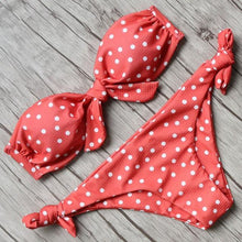 Load image into Gallery viewer, Solid Bikini Set Swimsuit Women Bikini Swimwear Female Halter Top Bathing Suit Swimming Wear Bikini High Cut Swimsuit High Waist Plus Size Summer Swimwear