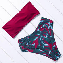 Load image into Gallery viewer, Solid Bikini Set Swimsuit Women Bikini Swimwear Female Halter Top Bathing Suit Swimming Wear Bikini High Cut Swimsuit High Waist Plus Size Summer Swimwear