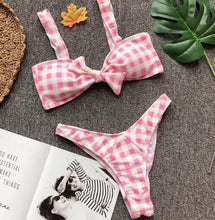 Load image into Gallery viewer, Solid Bikini Set Swimsuit Women Bikini Swimwear Female Halter Top Bathing Suit Swimming Wear Bikini High Cut Swimsuit High Waist Plus Size Summer Swimwear