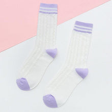 Load image into Gallery viewer, 1 Pair Keep Warm Knee-high Socks for Socks Rhombus Pattern Autumn Winter Cotton College Style Socks Running Climbing Fashion Socks For Men And Women