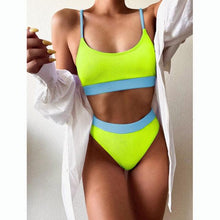 Load image into Gallery viewer, Female Push Up Swimsuit Modern Swimwear For Women Bikinis High Waist Bikini Set Solid Bikini 2 Piece Swimsuit Bathing Suits Women Bathing Suit High Waist Bikini Set Sport Wear Swimming Suit Bikini