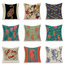 Load image into Gallery viewer, Tiger Cushion Case Autumn Jungle Home Decor Pillows Cases Leopard Printed Animal Throw Pillow Covers Decorative Pillowcase Soft Cushion Covers For Bedroom Sofa Bed Linen Pillow Covers 45X45CM