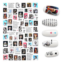Load image into Gallery viewer, The New 3D Nail Sticker Cool English Letter stickers for nail Foil Love Heart Design Nails Accessories Fashion Manicure Sticker Stickers Girls Manicure Decoration Nail Art Supplies 3D Self-Adhesive Nail Decals Designer Nail Stickers for Acrylic Nails