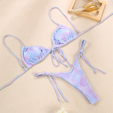 Load image into Gallery viewer, Halter Bikinis Swimsuit String Bikini Swimsuit for Women Triangle Tie Side Adjustable Swimsuit Bathing Suit 2 Piece Set New 2 Piece Swimwear High Cut Bikini Set Print Bandage Beachwear