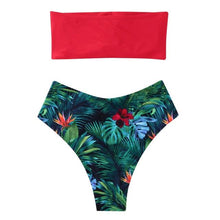 Load image into Gallery viewer, Solid Bikini Set Swimsuit Women Bikini Swimwear Female Halter Top Bathing Suit Swimming Wear Bikini High Cut Swimsuit High Waist Plus Size Summer Swimwear