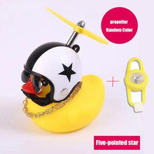 Load image into Gallery viewer, Yellow Small Bike Duck Bicycle Bell Luminous Normal Duck Ducky Bicycle Airscrew Helmet Wind Motor Riding Cycling Lights Horn Rubber Duck Helmet Bike Horn Bell Car Decoration Bicycle Horn