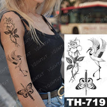 Load image into Gallery viewer, Luxury Big Waterproof Temporary Sticker Tattoo Large Flowers And Animals Body Tattos For Womens
