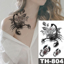 Load image into Gallery viewer, Luxury Big Waterproof Temporary Sticker Tattoo Large Flowers And Animals Body Tattos For Womens