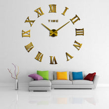 Load image into Gallery viewer, Wall Clock Promotion New Home Decor Large Roman Mirror 3D Wall Clock Mirror Surface Decorative Clock Large Wall Sticker Clock for Living Room Bedroom Office Home Decorations Fashion Modern Quartz Clocks Living Room Sticker Watch
