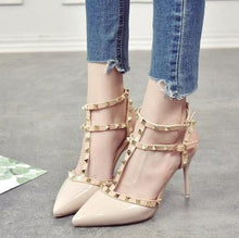 Load image into Gallery viewer, Woman Summer High Heels Valentine Pointed Toe Shoes For Women Luxury Heels For Women Sandals Strappy Heels Closed Toe Pointy Heels With Adjustable Strap
