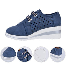 Load image into Gallery viewer, New High Heel Casual Womens Sneakers Breathable Height Increasing Shoes Air Cushion Comfortable Sneakers Women's Vulcanize Leather Shoes Luxury Walking Women Outdoor Shoes