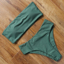 Load image into Gallery viewer, Top Swimsuit Push Up Bikini Set Women's Crop Top High Waist Swimsuit Sport High Cut Bikini Set Two Piece Bathing Suits High Waist Solid Bathing Suit Summer Swimwear Women Beachwear