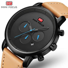 Load image into Gallery viewer, Fashion Multifunctional Mens Watches Sport Quartz Round Analog Watches Modern Leather Strap Design