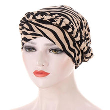 Load image into Gallery viewer, Fashion Soft Cotton Print Braid Turban Lightweight Muslim Turbans Head For Women Women's Hijabs Caps Hat Lightweight Inner Hijab Caps Elegant Arab Wrap Head Scarves Turban Scarf For Women