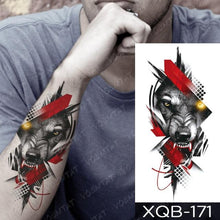 Load image into Gallery viewer, Elegant Black Waterproof Temporary Tattoo Sticker Lion Tiger Bear Flash Tattoos Leopard Wolf Colorful Big Tattoo Stickers For Mens Womens