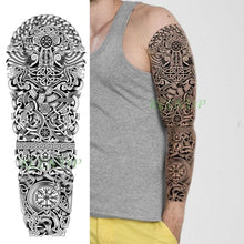 Load image into Gallery viewer, Extra Large Full Arm Leg Body Hand Waterproof Fake Tattoo Stickers Temporary Realistic Black Modern Mens Tattoo