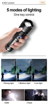 Load image into Gallery viewer, Rechargeable LED Flashlights High Lumens Waterproof Zoomable Super Bright Tactical Flashlight Powerful USB LED CREE Flashlight Hand Lamp For Hiking Camping Household Outdoor Sport