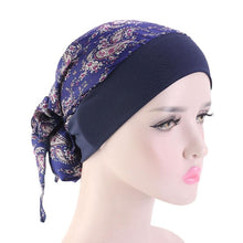 Load image into Gallery viewer, Fashion Printed Flowers Soft Beanie Turban Hat Inner Hijabs Cap Muslim Head Scarf Turban Bonnet Ladies Wrap Under Hijab Caps For Women