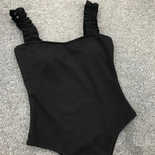 Load image into Gallery viewer, Luxury Black Female Swimsuit Vintage One Piece Ruffled Push Up Tummy Control Swimwear Halter One Piece Slimming Retro Swimsuit Women's Plus Size Push Up Bathing Suit Solid Red Swimwear Women Padded Bathing Suits