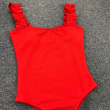 Load image into Gallery viewer, Luxury Black Female Swimsuit Vintage One Piece Ruffled Push Up Tummy Control Swimwear Halter One Piece Slimming Retro Swimsuit Women's Plus Size Push Up Bathing Suit Solid Red Swimwear Women Padded Bathing Suits