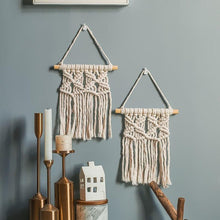 Load image into Gallery viewer, Handmade Wall Art Home Wall Decor Woven Hanging Tapestry Tassel Wind Chimes Wall Hanging Ornaments Hand Macrame Wall For Wall Wedding Living Room Gallery Patio Apartment Yard Decor