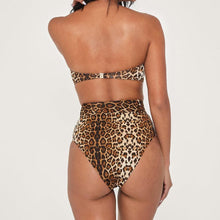 Load image into Gallery viewer, High Waist Bikini Black Swimwear Women Swimsuit High Leg Bikinis Set Women High Waist Bandeau Bikini Set Strapless 2 Piece Bathing Suit Swimsuits Tie Wrap Swimsuits Swimming for Bathing Suit Woman Swimsuits