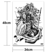 Load image into Gallery viewer, Extra Large Back Temporary Lion Tatoo Sticker Waterproof Black Luxury Big Modern Design For Mens
