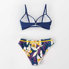 Load image into Gallery viewer, Push Up Floral Bikini Sets Women Two Pieces Swimsuits Women's Bathing Suits Push Up Halter Bandage Bikini Floral Printing Swim Bottoms Two Piece Swimsuits New Girl Beach Bathing Suits Swimwear