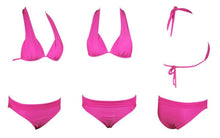 Load image into Gallery viewer, Push Up Bikini New Two Piece Swimsuit Women High Waist Black Pink Bikinis Set Women's Halter Padded Top Push Up Bikini Set Two Piece Swimsuits Bathing Suits Beachwear Swimwear Beachwear Bathing Suit
