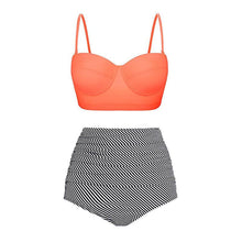 Load image into Gallery viewer, Women Swimsuits Vintage Push Up Polka Dot Plus Size Bathing Suits High Waist Bikini Underwire High Waist Swimsuit Bathing Suits Bikini Women Swimsuits Vintage Push Up Bathing Suits