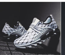 Load image into Gallery viewer, Mens Lightweight Breathable White Sneakers Casual Spring New Fashion Comfortable Walking Slip-On Sneakers Breathable Fashion Athletic Gym Casual Tennis Sneakers Modern Design Shoes