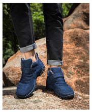 Load image into Gallery viewer, Waterproof Winter Mens Boots With Fur Warm Snow Mens Womens Boots Winter Work Casual Shoes High Top Winter Snow Boots Warm Fur Lined Winter Water-Resistan Ankle Booties