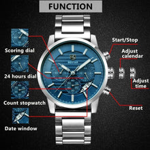 Load image into Gallery viewer, Sport Business Chronograph Steel Men Watches Top Luxury Quartz Male Analog Fashion Watchwrist