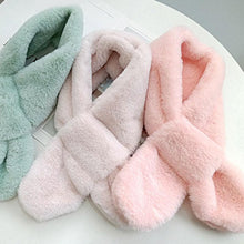 Load image into Gallery viewer, New Winter Solid Color Warm Thicken Soft Collar Scarf Faux Rabbit Fur Neckerchief Plush Warm Hot Scarfs Cross Collar Scarf Shawl Solid With Pearl Elegant For Women