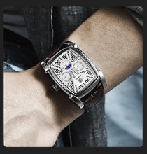 Load image into Gallery viewer, Square Luxury Mens Watch Analog Waterproof Quartz Sport Stylish Leather Strap Wrist Watch Business Design For Men