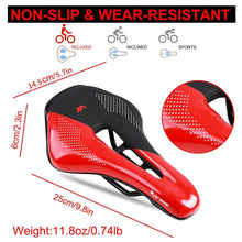 Load image into Gallery viewer, Leather Bike Saddle Road Bike Front Seat Cycling Saddles For Mens Breathable Hollow Cushion Bicycle Saddle Comfort Bike Saddle Ergonomic Waterproof Bicycle Seat For Road Bike Mountain Bike Seats