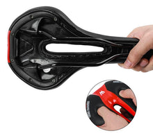 Load image into Gallery viewer, Leather Bike Saddle Road Bike Front Seat Cycling Saddles For Mens Breathable Hollow Cushion Bicycle Saddle Comfort Bike Saddle Ergonomic Waterproof Bicycle Seat For Road Bike Mountain Bike Seats