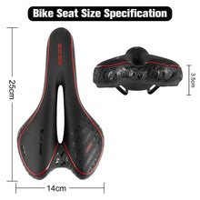 Load image into Gallery viewer, Leather Bike Saddle Road Bike Front Seat Cycling Saddles For Mens Breathable Hollow Cushion Bicycle Saddle Comfort Bike Saddle Ergonomic Waterproof Bicycle Seat For Road Bike Mountain Bike Seats
