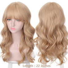 Load image into Gallery viewer, Synthetic Wigs For Women Daily Cosplay Long Water Wave Lolita Wig With Bangs Cold Brown Heat Resistant Hair Bob Wigs For Black Women Cosplay Wigs For Women Gifts for Girlfriends