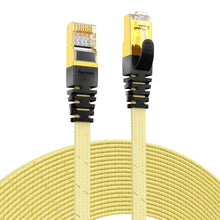 Load image into Gallery viewer, CAT7 Ethernet Cable 10G 600MHz Shielded Flat RJ45 Internet Network Patch Cord Fast LAN Wire Network Gold Plated Lead Polyester Braided For Gaming