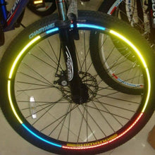 Load image into Gallery viewer, Bike Reflective Stickers Cycling Fluorescent Reflective Tape Bicycle Adhesive Safety Decor Sticker Safety Reflective Warning Stickers Waterproof Outdoor Bicycle Rim Reflector Tape Thin Reflective Sticker Rolls For Bikes Bicycles