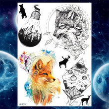 Load image into Gallery viewer, Luxury Colorful Flower Lavender Waterproof Temporary Tattoos Animals Arm Chest Tattoo Stickers Elegant Summer Style For Womens Mens