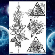 Load image into Gallery viewer, Luxury Colorful Flower Lavender Waterproof Temporary Tattoos Animals Arm Chest Tattoo Stickers Elegant Summer Style For Womens Mens